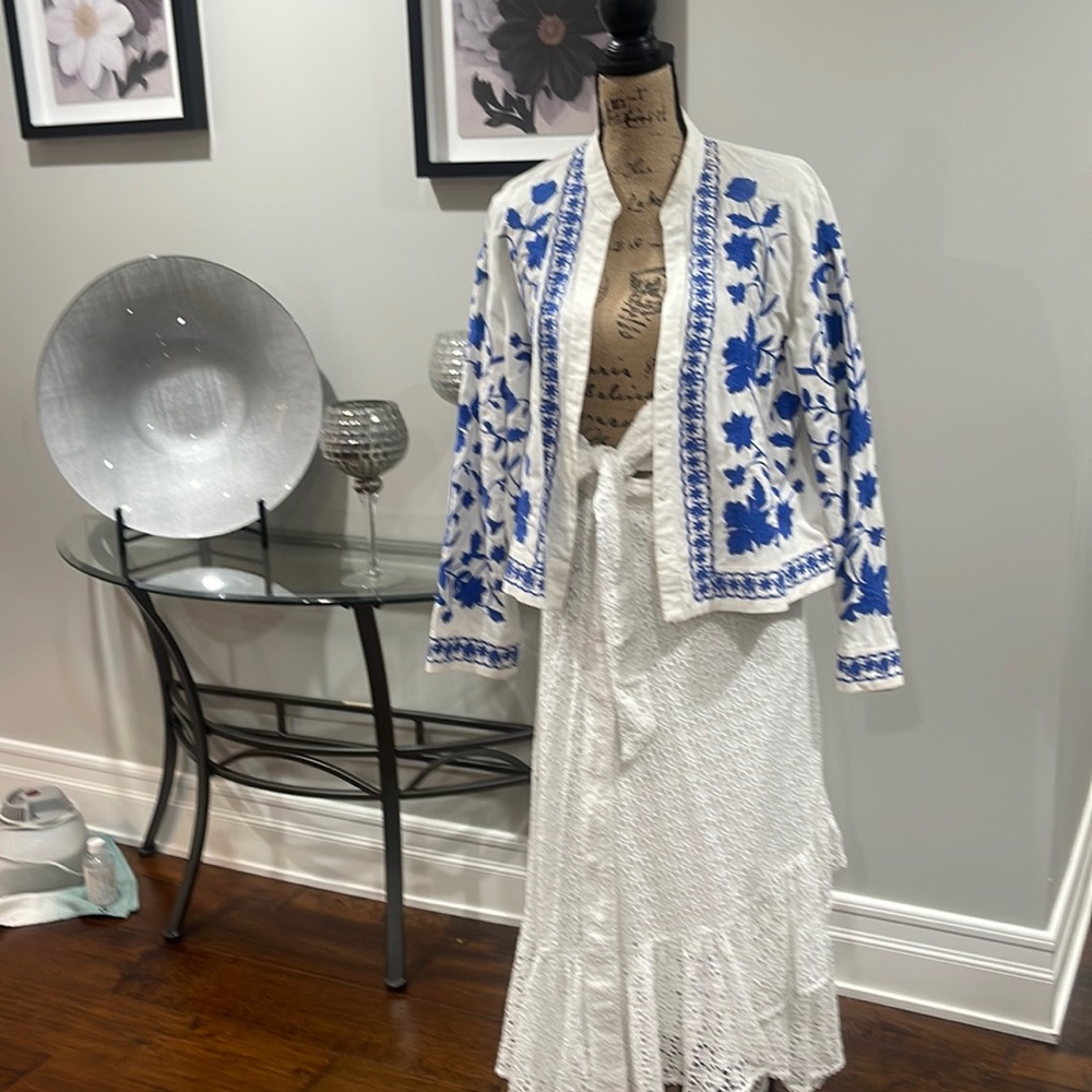 Mix-and-match Zara jacket with a polo skirt
